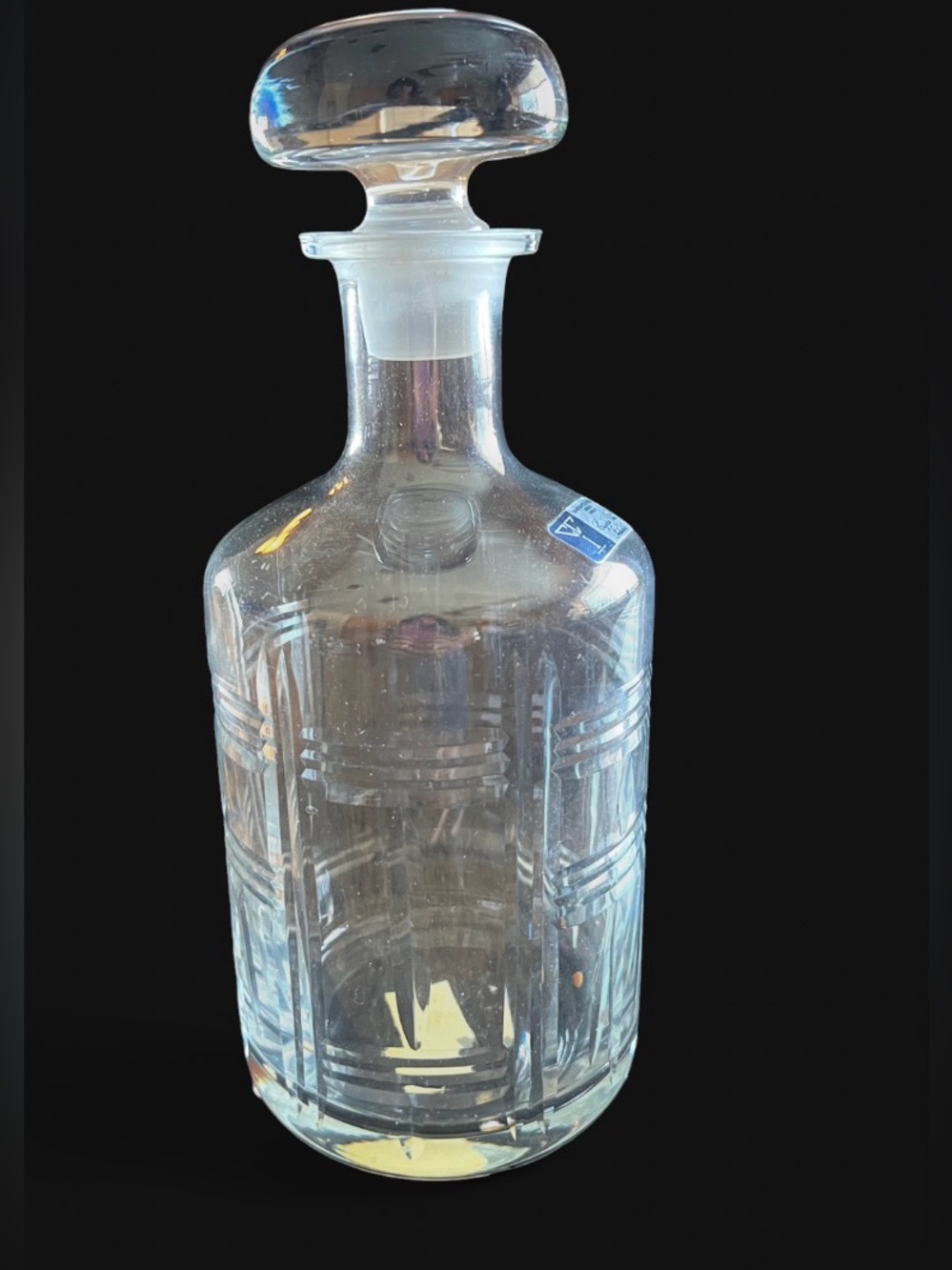 vintage hand crafted plaid crystal decanter from Crystal Clear Industries